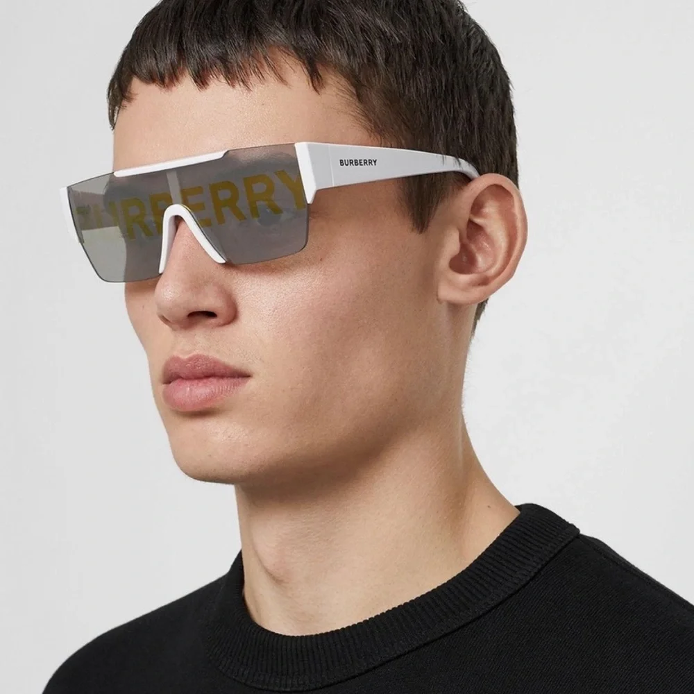 NEW BURBERRY BE4291 3007/H UNISEX SHIELD SUNGLASSES BURBERRY BE4291 WHITE - Picture 2 of 13
